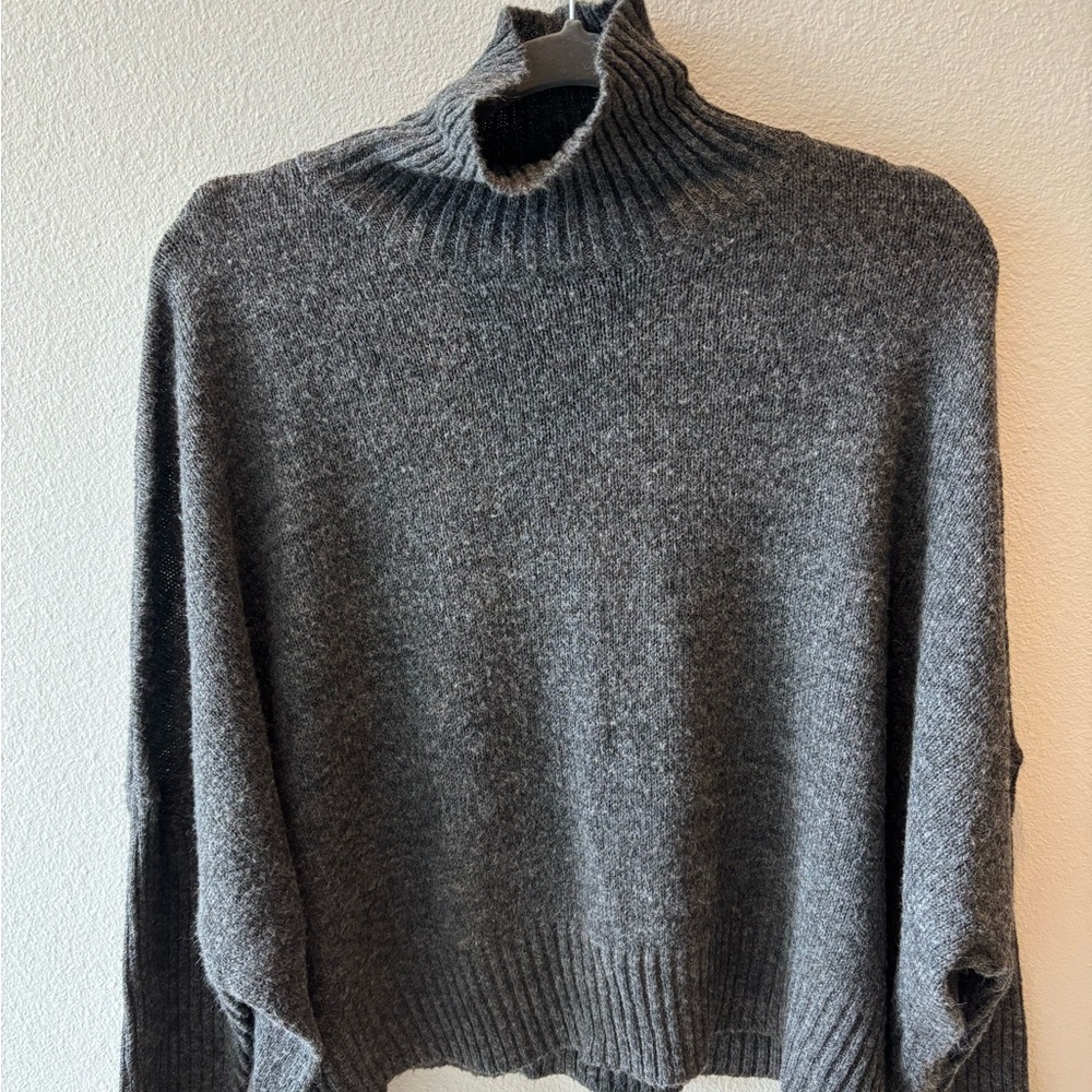 World Market Charcoal Cowl Neck Sweater